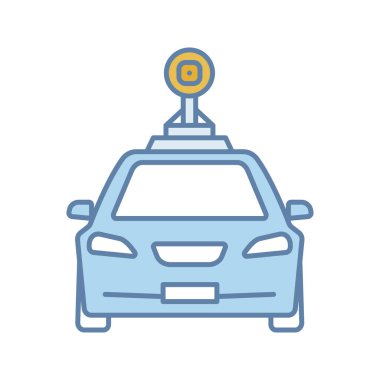 Akıllı araç önden görünüm renk simgesi.