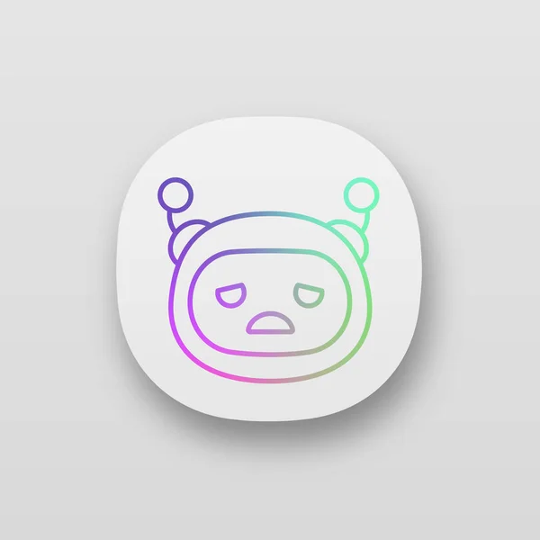 Triest Robot Emoji App Pictogram — Stockvector