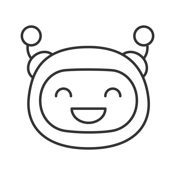 Γελώντας Ρομπότ Emoji Γραμμική Εικονίδιο — Διανυσματικό Αρχείο