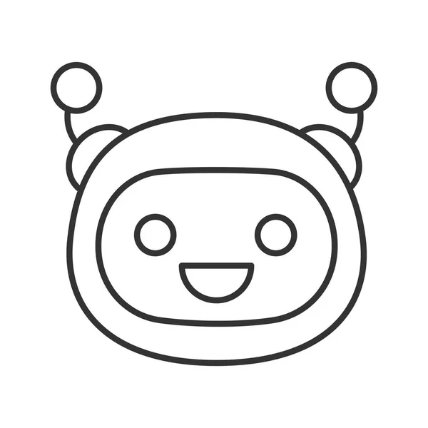 Ícone Linear Emoji Robô Rindo —  Vetores de Stock