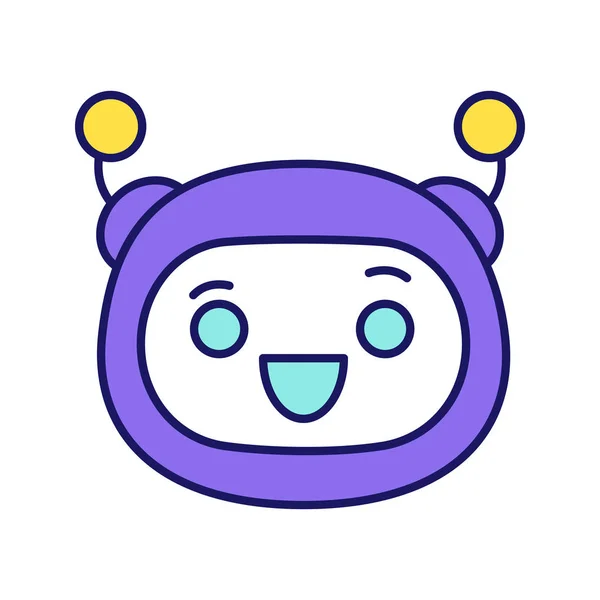 Excited Robot Emoji Color Icon — Stock Vector