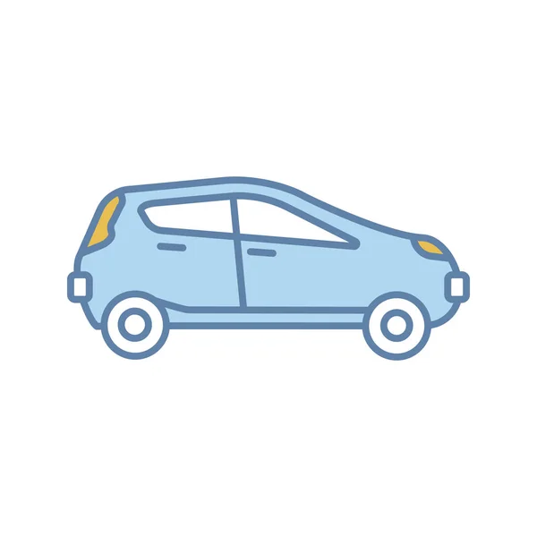 Icono Color Vista Lateral Coche — Vector de stock