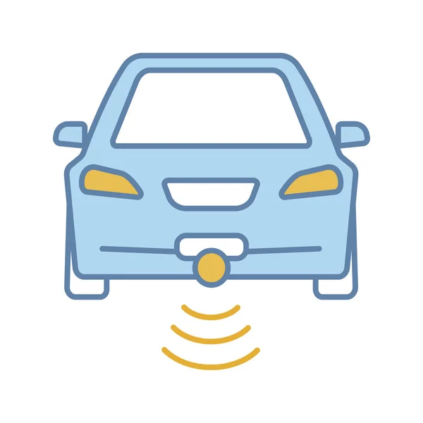 ícone do conceito de estacionamento automático. navegação de carro sem  motorista. sistema de manobra de carro inteligente. ilustração de linha  fina de ideia de recurso autônomo. desenho de contorno isolado do vetor.