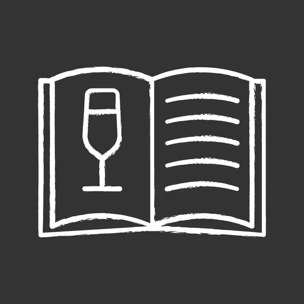 Vinný Lístek Křídou Ikony Seznam Alkoholických Nápojů — Stockový vektor