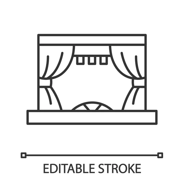 Линейная Икона Театральной Сцены Кино — стоковый вектор