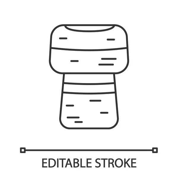 Icono Lineal Corcho Vino Sobre Fondo Blanco — Archivo Imágenes Vectoriales