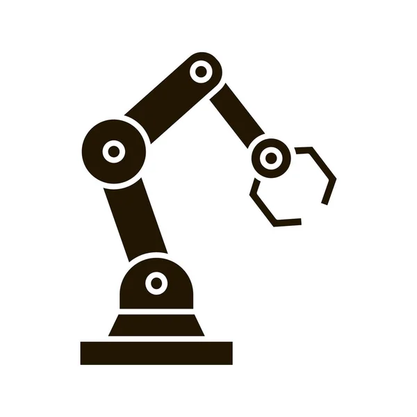 Ikon Glif Lengan Robotik Industri - Stok Vektor