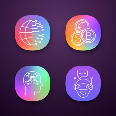 Yapay zeka app Icons set.