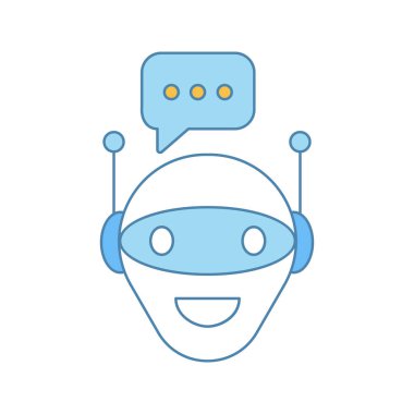 Sohbet bot renk simgesi, sanal asistan. 