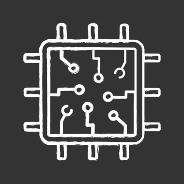 Çip tebeşir simgesi, izole vektör çizim