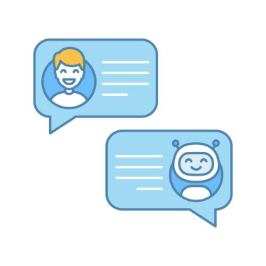 Support chatbot color icon on white background clipart