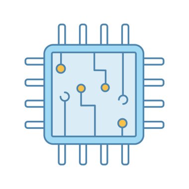 Bilgisayar çipi renk simgesi, işlemci. 