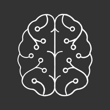 AI tebeşir simgesi, dgital beyin. 