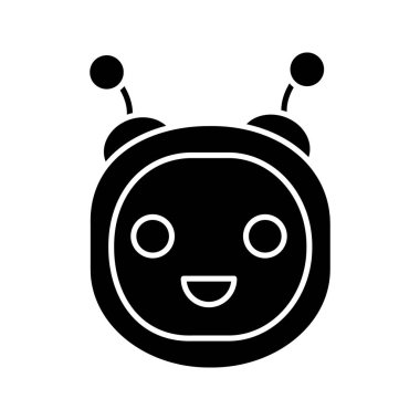 Sohbet etmek glif simgesi, sohbet bot gülüyor android. 