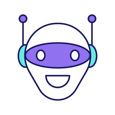 Sohbet etmek renk simgesi, sohbet bot gülüyor android. 