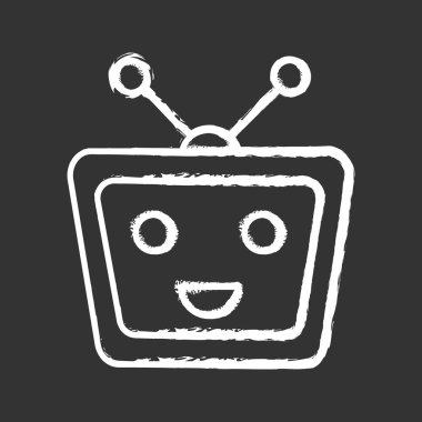 Sohbet etmek tebeşir simge siyah arka plan üzerine