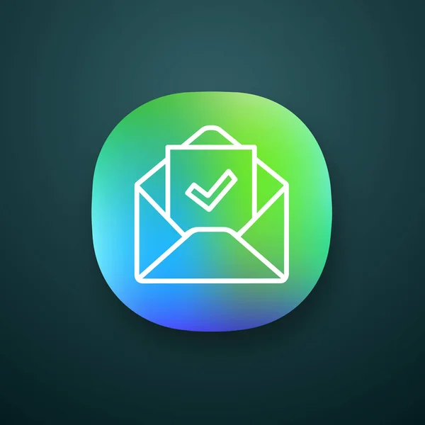 Email Icône Application Confirmation Lettre Embauche — Image vectorielle