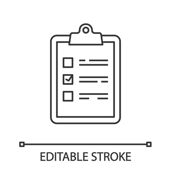 Taak Plannen Lineaire Pictogram Witte Achtergrond — Stockvector