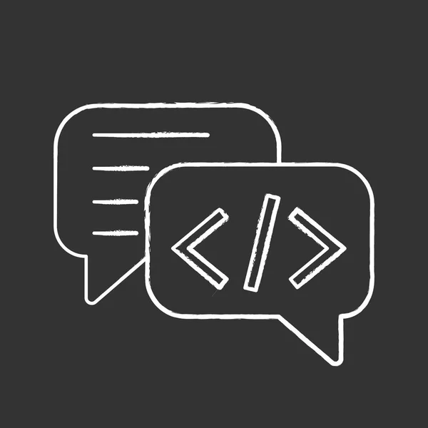 Chatbot Coding Chalk Icon Talkbot Chip Insert — Stock Vector