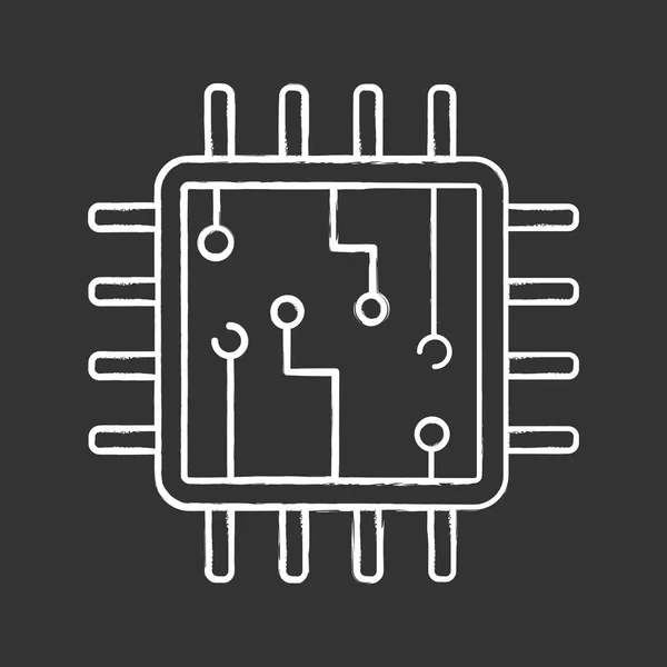 Піктограма Крейди Комп Ютерних Чипів Процесор — стоковий вектор