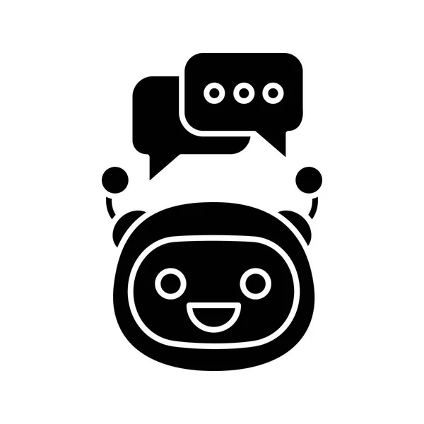 Chatbot Ikoną Mowy Pęcherzyki Glifów — Wektor stockowy
