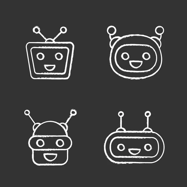 Chatbots Krita Ikoner Set Talkbots — Stock vektor