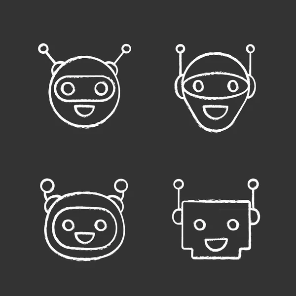 Набор Иконок Chatbots Мелом Talkbots — стоковый вектор