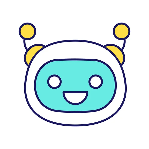 Chatbot Icono Color Riendo Bot Chat — Vector de stock