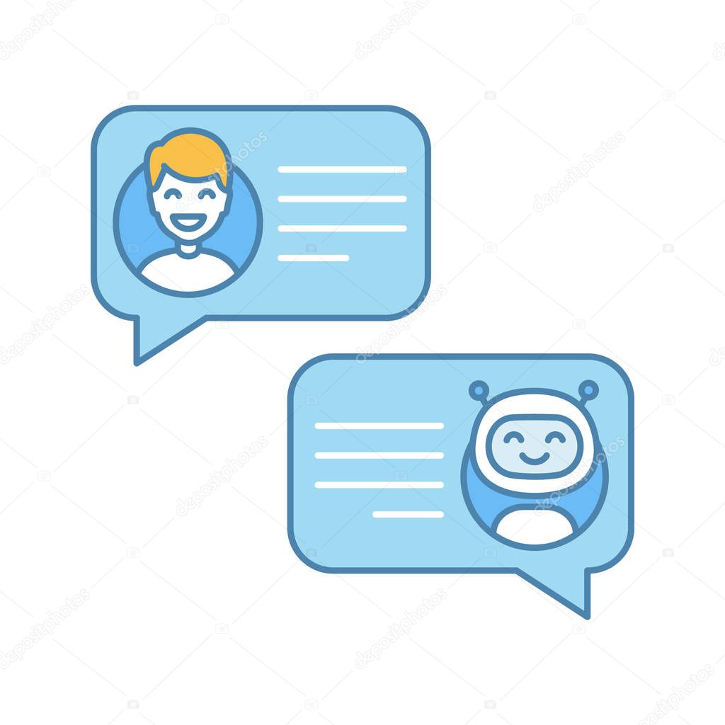 Support chatbot color icon on white background
