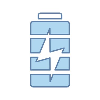 Pil şarj renk simgesi beyaz arka plan üzerinde