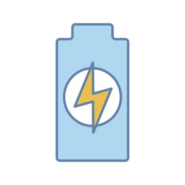 Pil şarj renk simgesi beyaz arka plan üzerinde