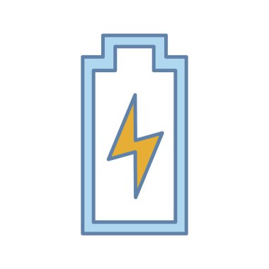 Pil şarj renk simgesi beyaz arka plan üzerinde