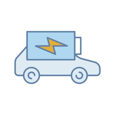 Elektrikli araba pil şarj renk simgesi. 