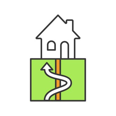 Jeotermal enerji renk simgesi beyaz arka plan üzerinde