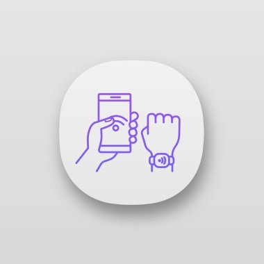 Akıllı telefon app simgesi için bağlı Nfc bilezik.