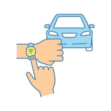NFC araba renk simgesi beyaz arka plan üzerinde
