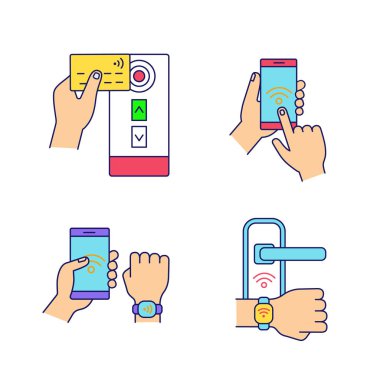 NFC teknoloji renk simgeleri ayarlandı.