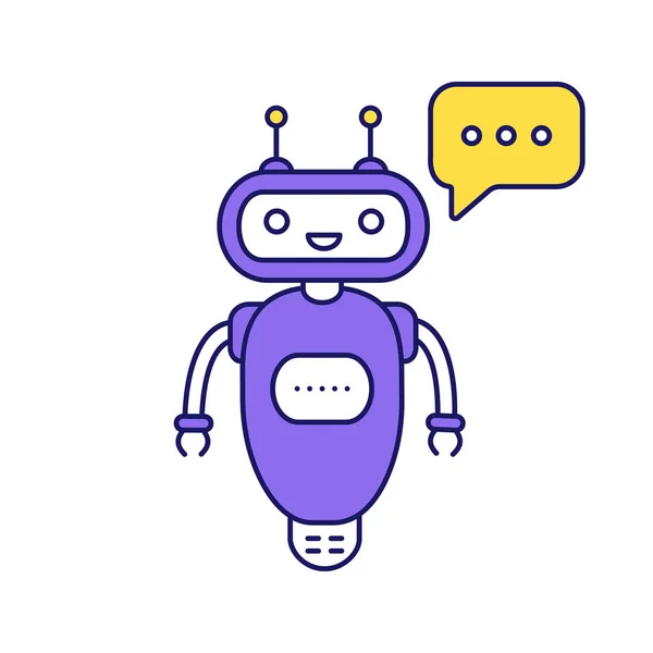 Chatbot Pisania Odpowiedzi Kolor Ikony — Wektor stockowy