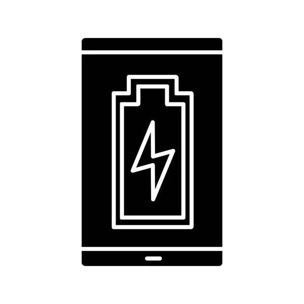 Smartphone Opladen Glyph Accupictogram — Stockvector