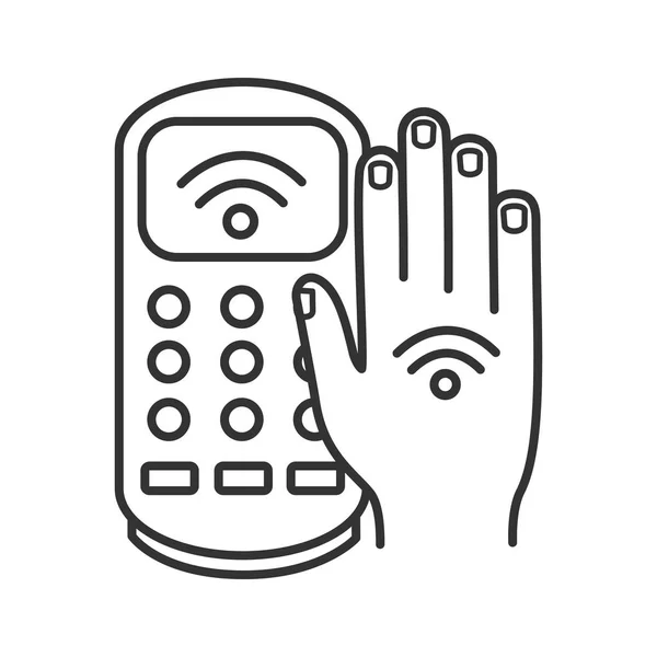 Nfc Terminal Pago Icono Lineal — Archivo Imágenes Vectoriales