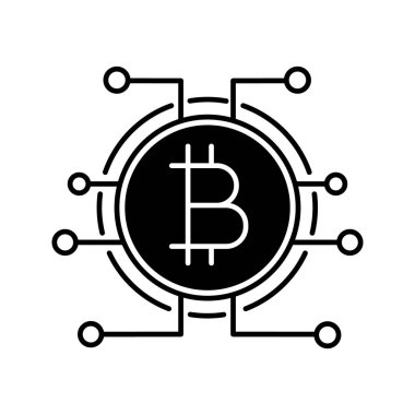Bitcoin glif simgesi. Sanal para.