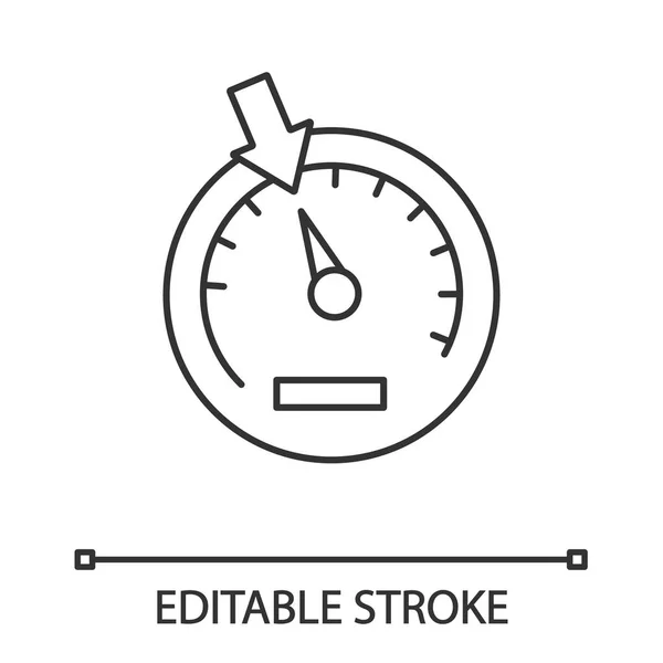 Icono Lineal Del Velocímetro Sobre Fondo Blanco — Vector de stock