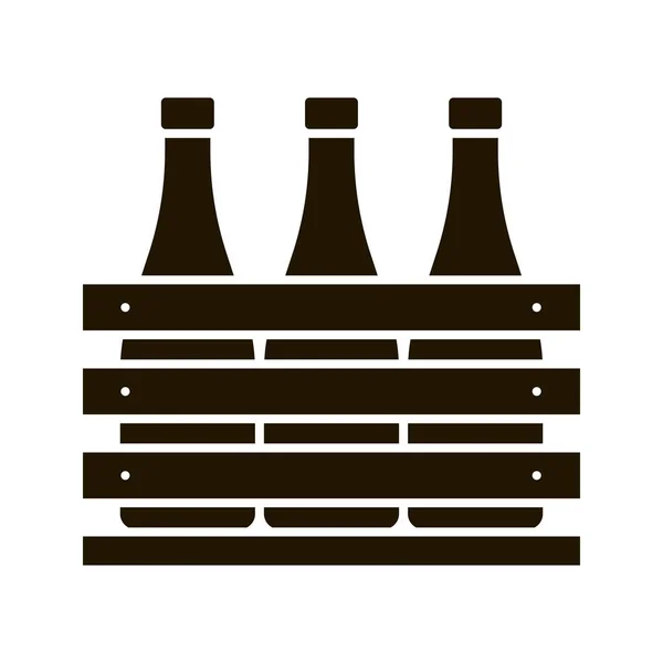 Ícone Glifo Caixa Cerveja — Vetor de Stock