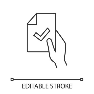 Sözleşme imzalama doğrusal simgesi. 