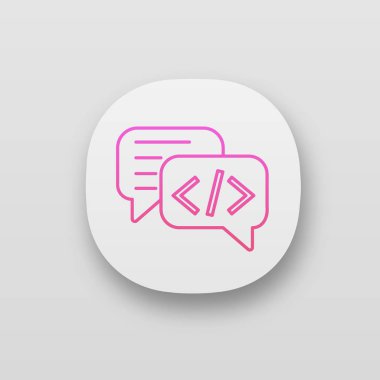 Sohbet etmek kodlama app simgesi. 