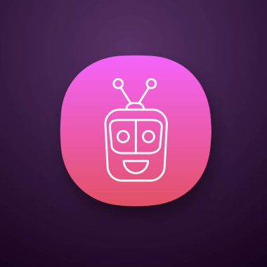 Chatbot app icon on black background clipart
