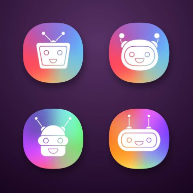 Chatbots app Icons set