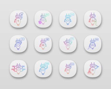 Chatbots app Icons set