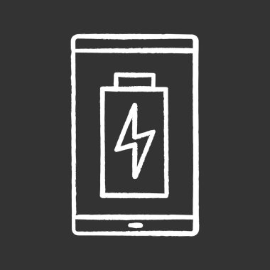Akıllı telefon pil şarj tebeşir simgesi