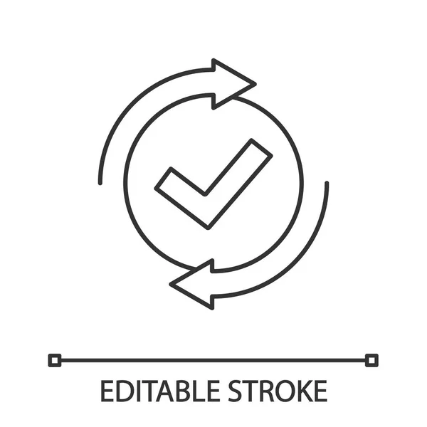 Comprobación Proceso Icono Lineal — Vector de stock